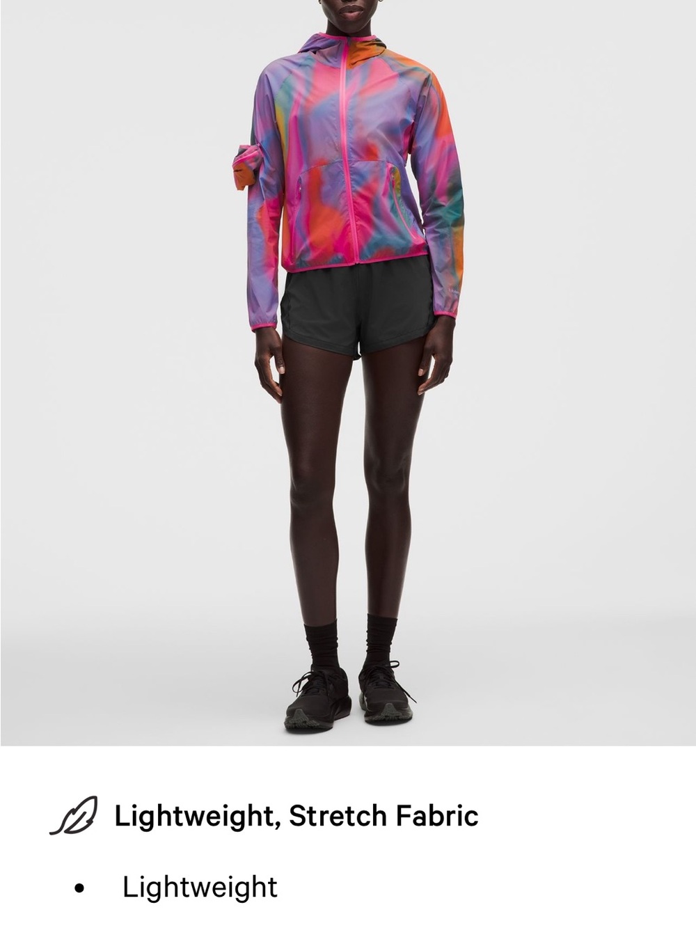 lululemon🍋Packable Trail Running Multicolor Hooded Jacket Size 12 NWT💖🧡💙 - Picture 11 of 16